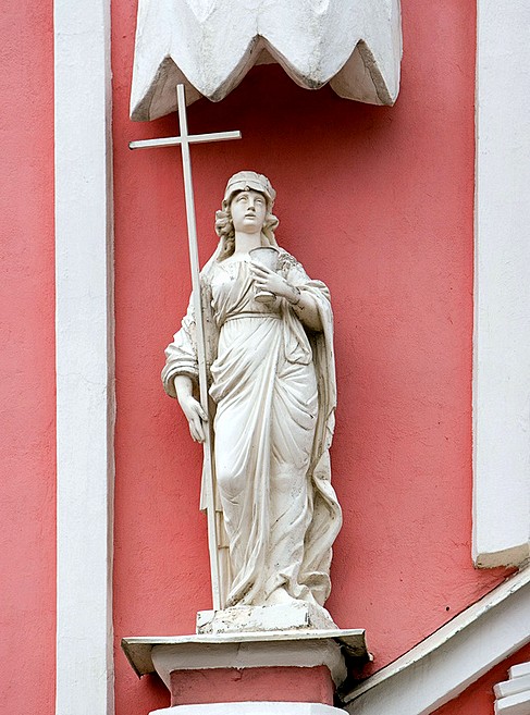 Detail of facade decorations of Chesme Church in St Petersburg, Russia Detail of facade decorations of Chesme Church in St Petersburg, Russia