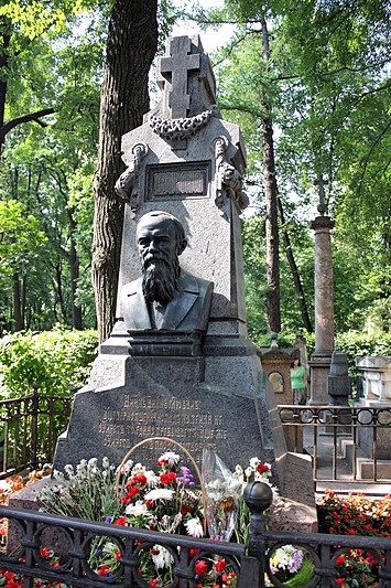 Fyodor Mikhailovich Dostoevsky's tombstone in St. Petersburg, Russia Fyodor Mikhailovich Dostoevsky's tombstone in St. Petersburg, Russia
